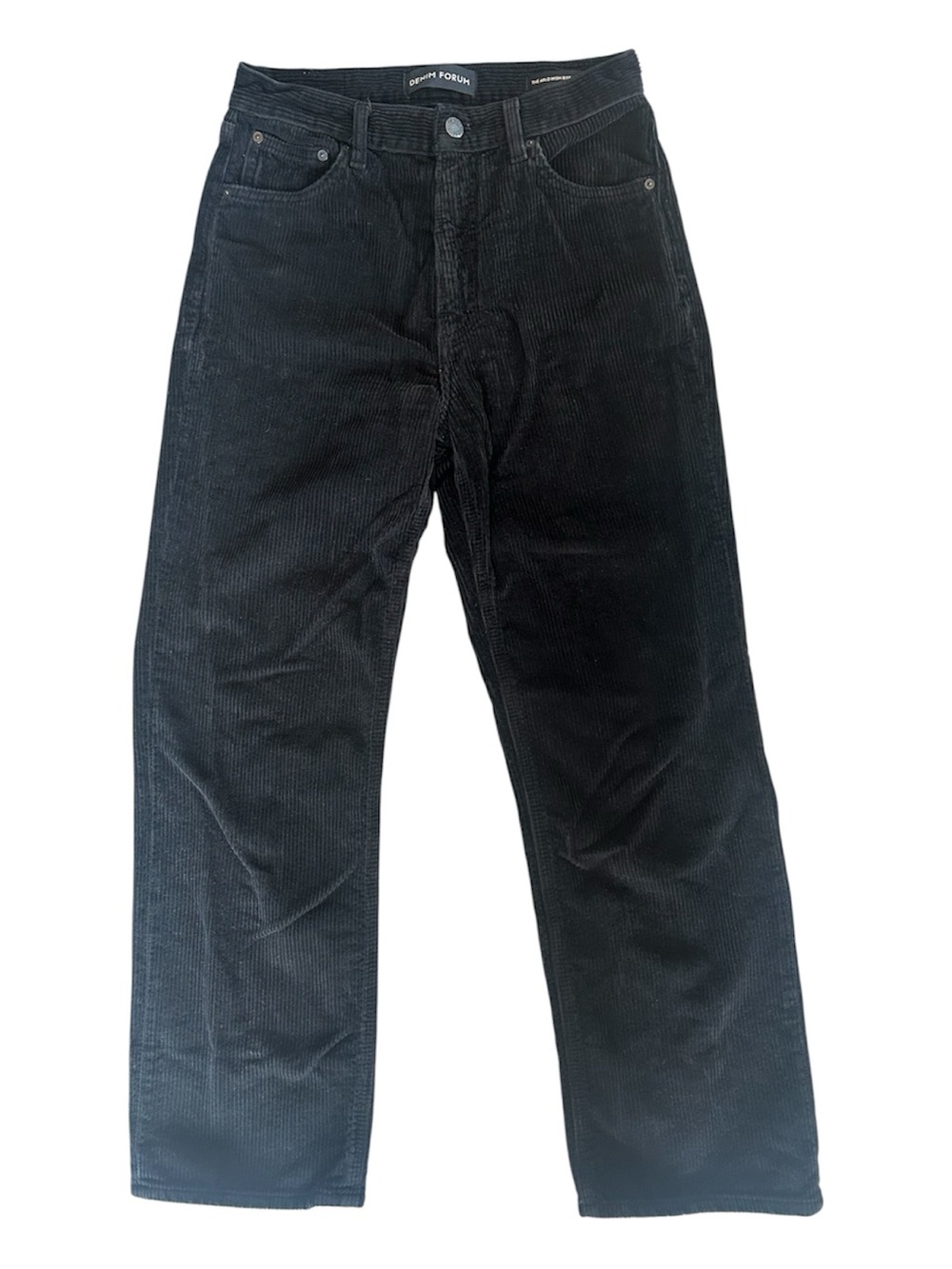 Aritzia Denim Forum Black Arlo High Rise Straight Pants Corduroy Women's Jeans - Picture 2 of 9